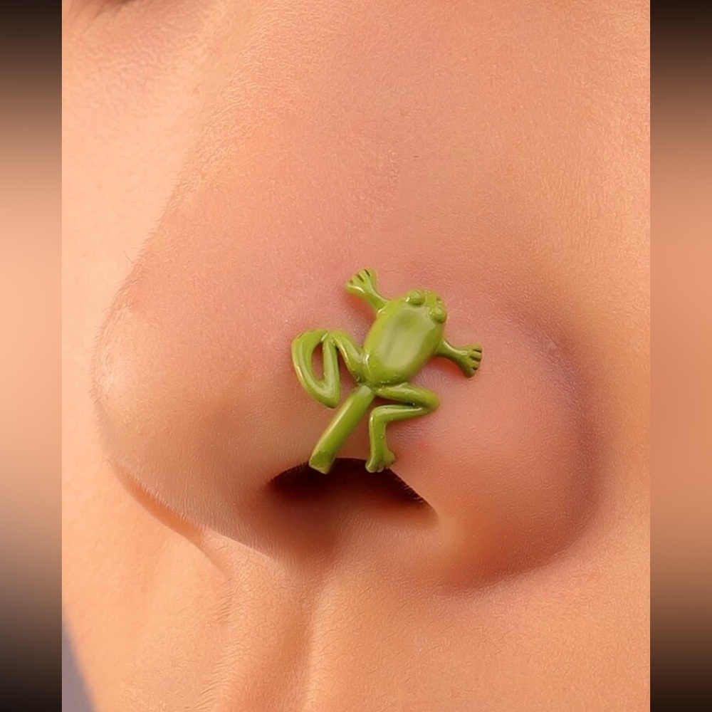 🐸 Adorable Pierce-less Froggy Frog Nose Ring Cuff 🐸
